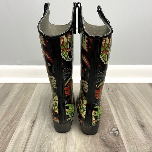 Nomad Rain Boots Women’s 7 Paisley Print Pointed Toe Heeled Cowboy - Picture 3 of 6